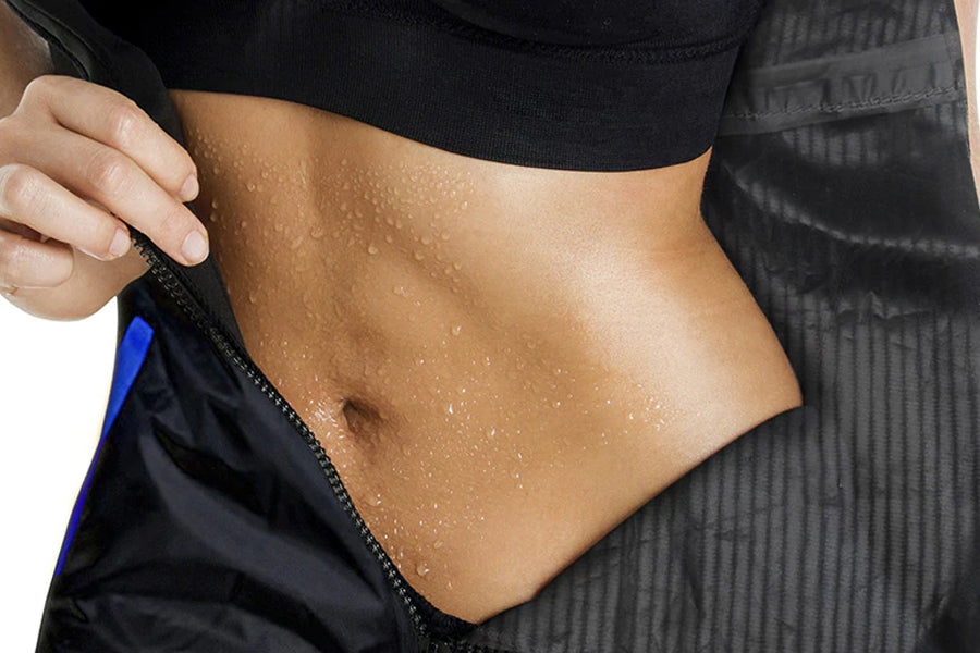 Women Sweat Suit Body Shaper Slimming Shirt Loss Weight Polymer