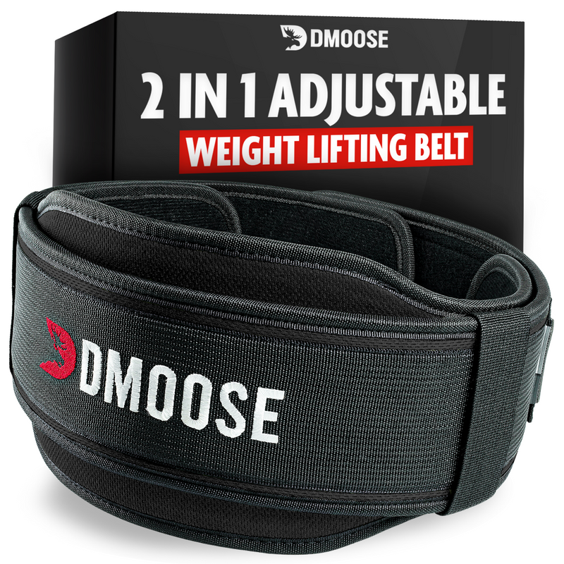 DMoose 2 in 1 Neoprene Weightlifting Belt Customizable Back Support for Heavy Lifts