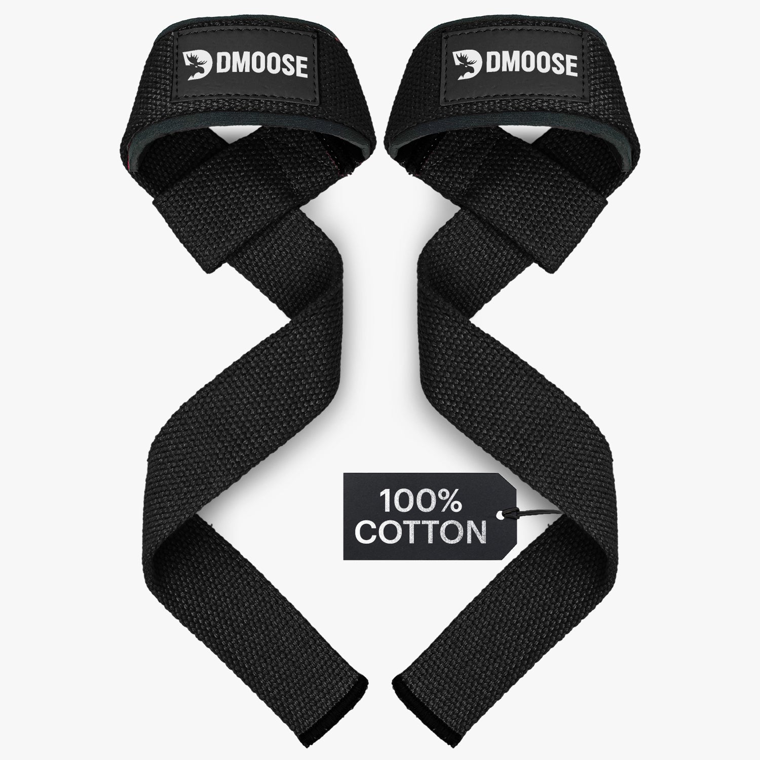 DMoose Weight Lifting Hooks for Men and Women, Weight Lifting Straps (Pair)  - 8 mm Thick Padded Neoprene, Double Stitching, Non-Slip Resistant Coating
