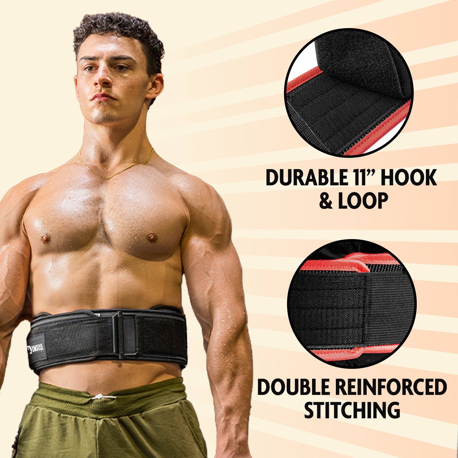 APRODO Multipurpose Weight Lifting Belt for Back Support Comfortable &  Durable for Weightlifting, Gym, Workout - 100% Nylon, (4 Inch Wide) for Men  and